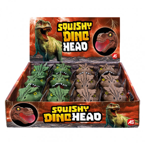 AS Squishy Dino Head In 2 Colors For Ages 3+