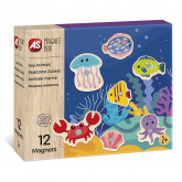 AS Magnet Sea Animals 12 Educational Wooden Magnets For Ages 2+