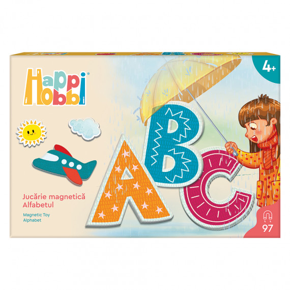 HappiHobbi Alphabet 97 Educational Paper Magnets For Ages 4+
