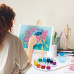 HappiHobbi Painting Workshop Aquarelle Drawing Set With Wooden Easel For Ages 7+