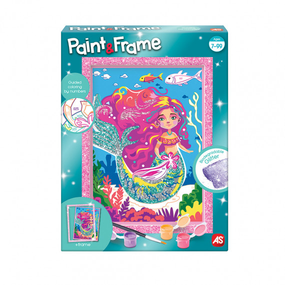 Paint & Frame Paint by Numbers Mythical Mermaid For Ages 6+