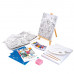 Painting Workshop Acrylic Drawing Set With Wooden Easel For Ages 7+