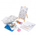 Painting Workshop Acrylic Drawing Set With Wooden Easel For Ages 7+