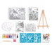 Painting Workshop Acrylic Drawing Set With Wooden Easel For Ages 7+