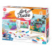 Painting Workshop Acrylic Drawing Set With Wooden Easel For Ages 7+