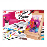 Mega Painting Workshop Drawing Set 5 in 1 With Wooden Case-Easel For Ages 7+