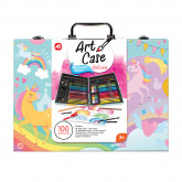 AS Wooden Art Case Deluxe Unicorn With 100 Accessories For Ages 3+
