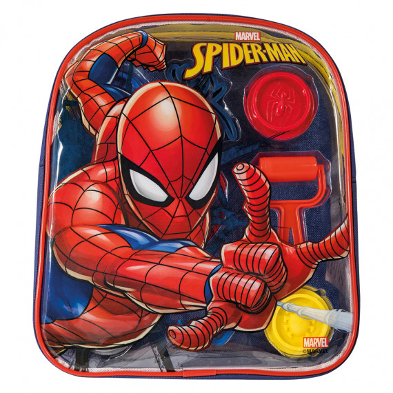 AS Dough Marvel Spiderman Backpack With 4 Pots - 3D Caps And 5 Tools 200gr For Ages 3+