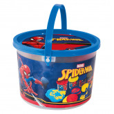 AS Dough Marvel Spiderman Bucket With 4 Pots - 3D Caps And 8 Tools 200gr For Ages 3+