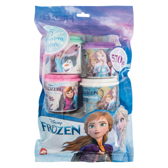 AS Dough Disney Frozen Polybag With 5 Pots And 3D Caps 570gr For Ages 3+