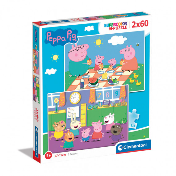 Clementoni Kids Puzzle Super Color Peppa Pig 2x60 pcs