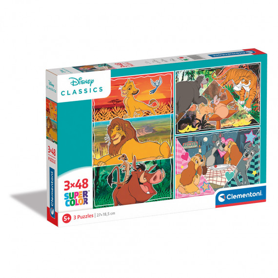 Clementoni Kids Puzzle Supercolor Disney Classic 3x48 pcs