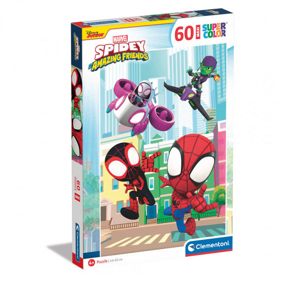 Clementoni Kids Puzzle Maxi Supercolor Marvel Spidey And His Amazing Friends 60 pcs