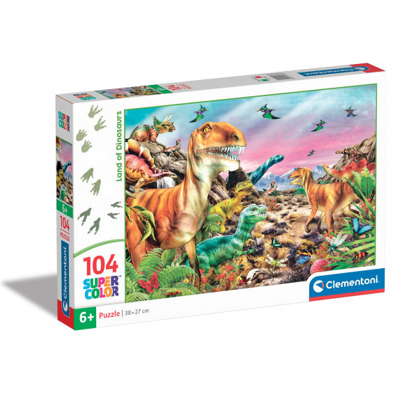 Clementoni Kids Puzzle Super Color Land Of Dinosaurs 104 pcs