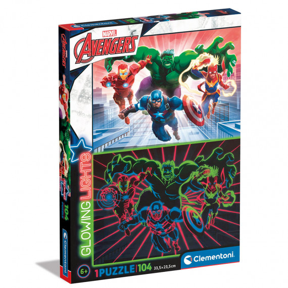 Clementoni Kids Puzzle Glowing Lights Avengers 104 pcs