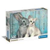 Clementoni Puzzle High Quality Collection Cat And Bunny 500 pcs - Compact Box