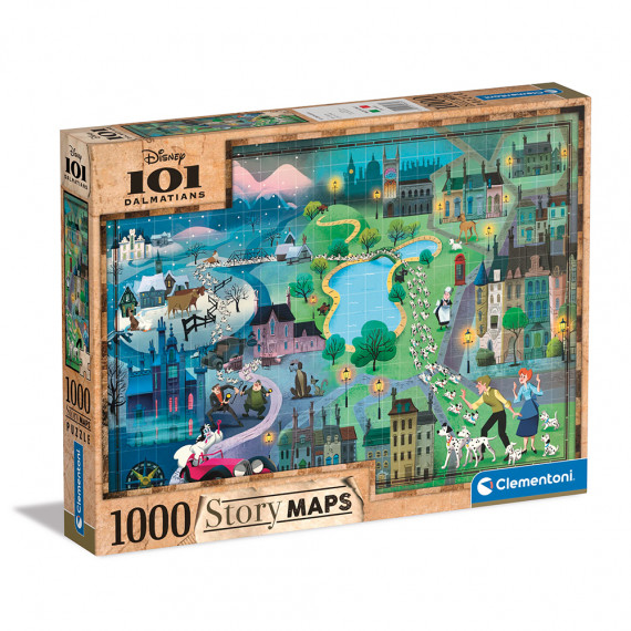 Clementoni Puzzle Story Maps 101 Dalmatians 1000 pcs