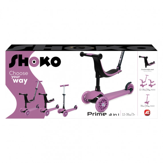 Shoko Kids Scooter Convertible 3 In 1 Pink Color For 12+ Months