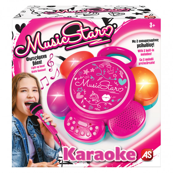 Music Star Karaoke With Light-Up Base And 2 Build-In Melodies For Ages 3+