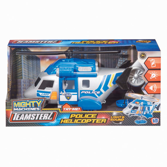 Teamsterz Light and Sound Police Rescue  Helicopter For Ages 3+